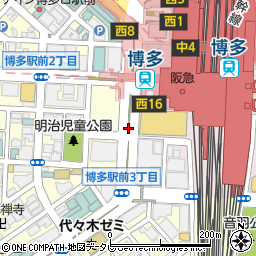 博多駅前F乗場周辺の地図
