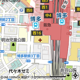 博多の大衆料理 喜水丸 KITTE博多店周辺の地図