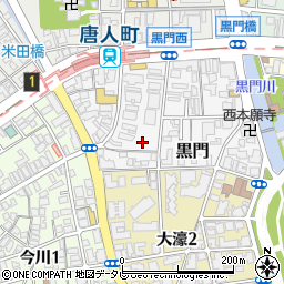 福岡県福岡市中央区黒門周辺の地図
