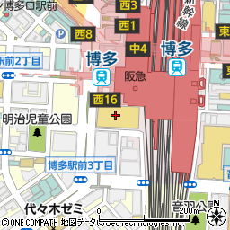 博多の大衆酒場 喜水丸 KITTE博多店（9階）周辺の地図