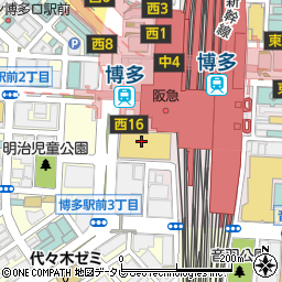 銀座ライオン KITTE博多店周辺の地図