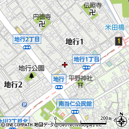 地行1-7-14駐車場【左】周辺の地図