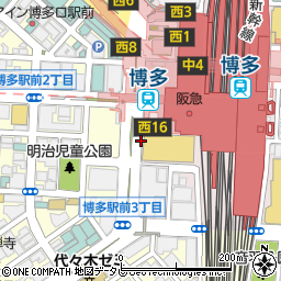 肉焼 ベンジャミン 博多 駅から三百歩横丁店周辺の地図