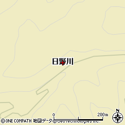 愛媛県喜多郡内子町日野川周辺の地図