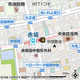 福岡県福岡市中央区周辺の地図