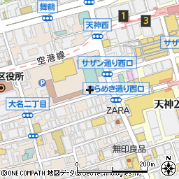 餃子のたっちゃん 天神西通り店周辺の地図