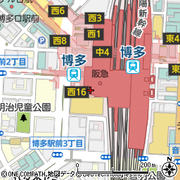 福岡県福岡市博多区博多駅中央街周辺の地図