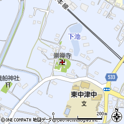 崇禅寺周辺の地図