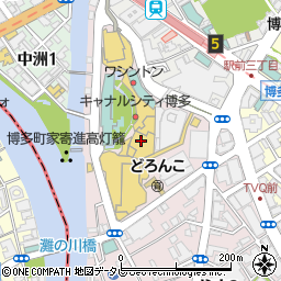 鉄板 お好み焼き 電光石火 キャナルシティ博多店周辺の地図