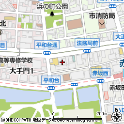 福岡県福岡市中央区赤坂1丁目15-25周辺の地図
