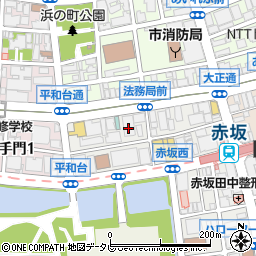 福岡県福岡市中央区赤坂1丁目15-33周辺の地図