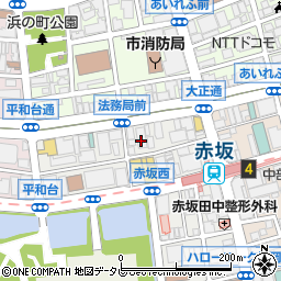 福岡県福岡市中央区赤坂1丁目14-22周辺の地図