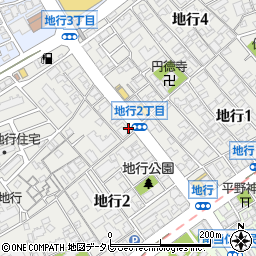 福岡県福岡市中央区地行周辺の地図