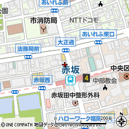 福岡県福岡市中央区赤坂1丁目14-37周辺の地図