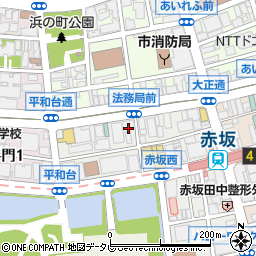 福岡県福岡市中央区赤坂1丁目15-36周辺の地図