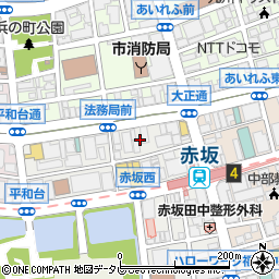 福岡県福岡市中央区赤坂1丁目14-25周辺の地図
