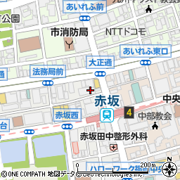 福岡銀行赤坂門支店周辺の地図