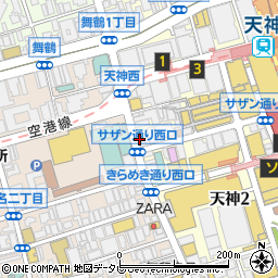 焼肉ライク・天神西通り店周辺の地図
