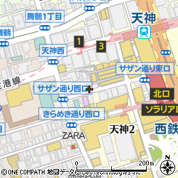 福岡新天町郵便局周辺の地図