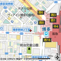 ウエルシア薬局福岡博多駅前店周辺の地図