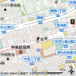 オリックスレンタカー天神大名店周辺の地図