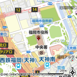 福岡市役所経済観光文化局　総務・中小企業部長・政策調整課周辺の地図