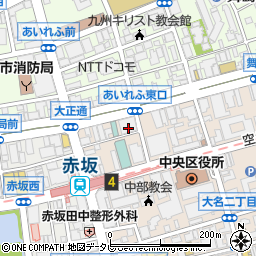 タイムズ福岡大名２丁目駐車場周辺の地図
