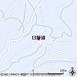 愛媛県上浮穴郡久万高原町日野浦周辺の地図