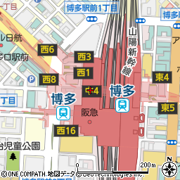 野の葡萄博多菜彩ＤＥＬＩ博多駅店周辺の地図