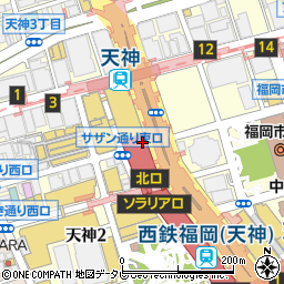 西日本シティ銀行天神地下街ソラリアステージ入口 ＡＴＭ周辺の地図