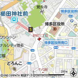 博多警察署入口周辺の地図