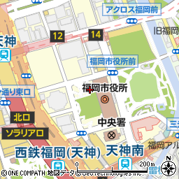 ローソン福岡市役所店周辺の地図