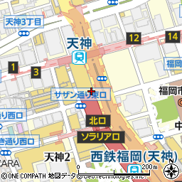 福岡銀行天神地下街 ＡＴＭ周辺の地図
