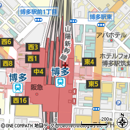ファミリーマート博多駅中央通路店周辺の地図