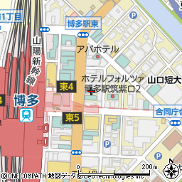 福岡県福岡市博多区博多駅東1丁目12周辺の地図