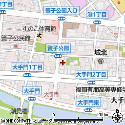 福岡県福岡市中央区大手門周辺の地図