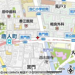 唐人町寺子屋本館周辺の地図