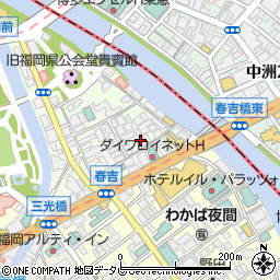 福岡県福岡市中央区西中洲3-6周辺の地図