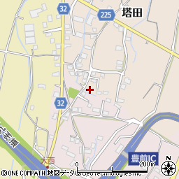 福岡県豊前市塔田84周辺の地図