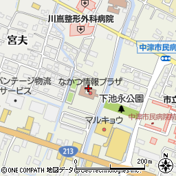 中津市役所　なかつ情報プラザ周辺の地図