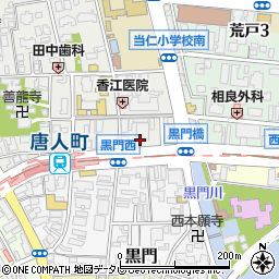 福岡県福岡市中央区唐人町1丁目2周辺の地図