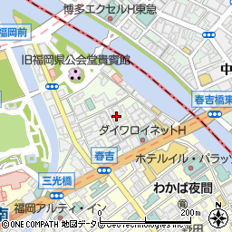 福岡県福岡市中央区西中洲3-19周辺の地図