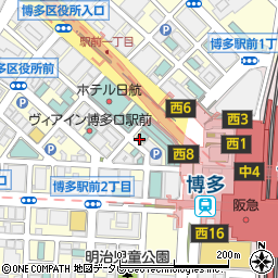ホテルフォルツァ博多駅博多口周辺の地図