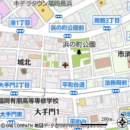 福岡大手門郵便局周辺の地図