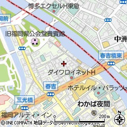 福岡県福岡市中央区西中洲周辺の地図
