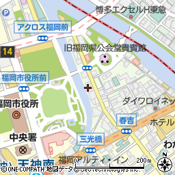福岡県福岡市中央区西中洲12-18周辺の地図