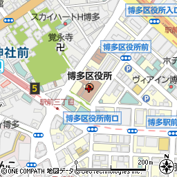 福岡市博多区役所周辺の地図