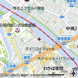 福岡県福岡市中央区西中洲4-6周辺の地図