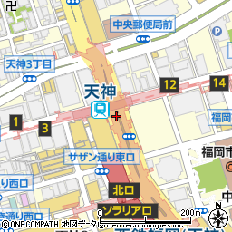 福岡銀行天神地下街南 ＡＴＭ周辺の地図