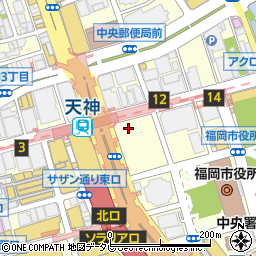 福岡ビル　９Ｆ大ホール周辺の地図